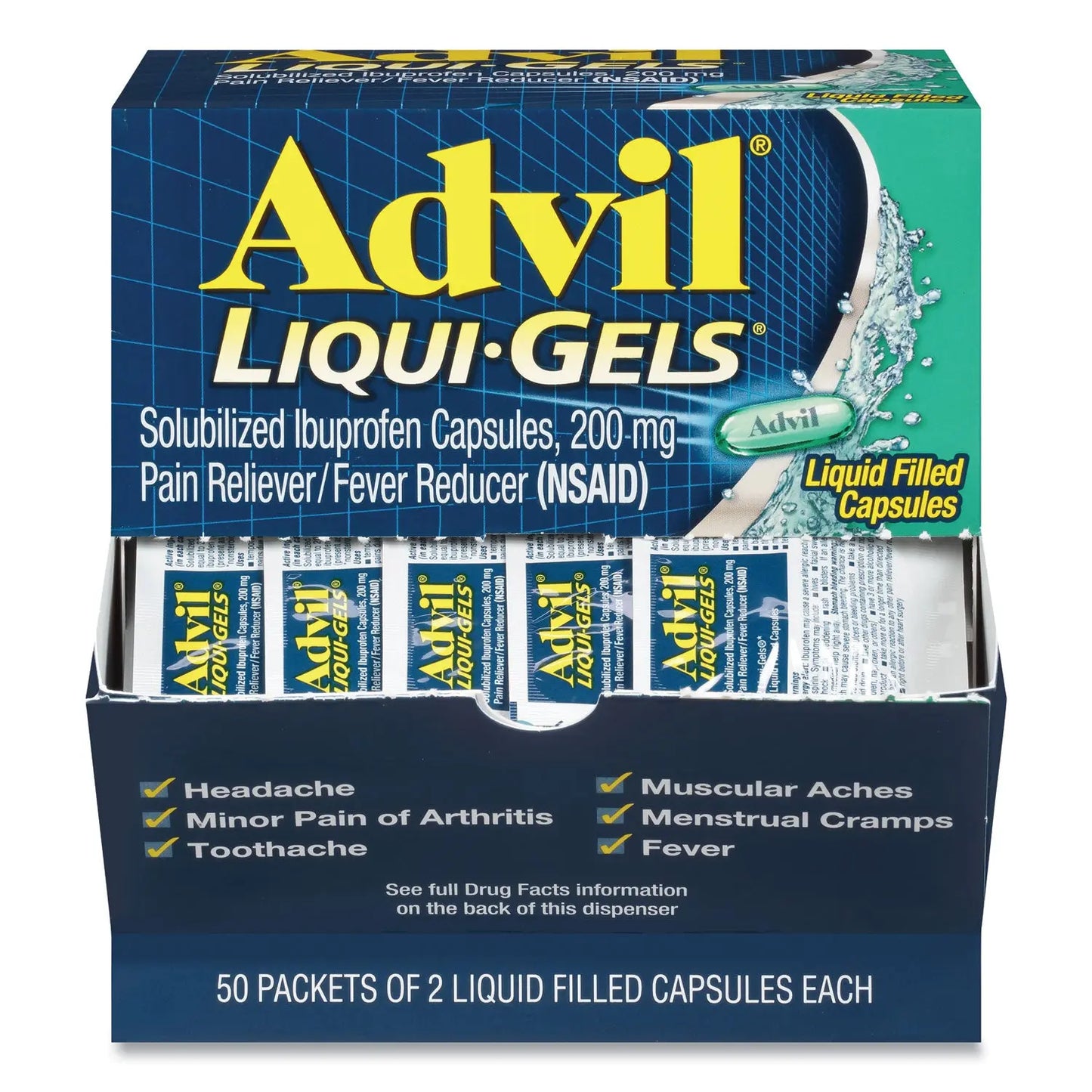 PFYBXAVLQG50BX Liqui-Gels, Two-Pack, 50 Packs/box Advil