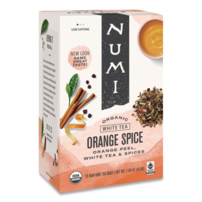 NUM10240 Organic Teas And Teasans, 1.58 Oz, White Orange Spice, 16/box