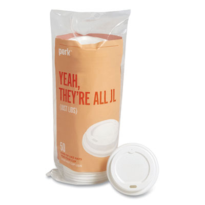 PRK24375268 Plastic Hot Cup Lids, Fits 8 oz Hot Cups, White, 50/Pack