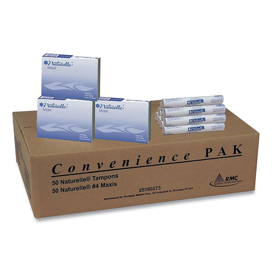 IMP25160273 Naturelle Maxi Pad And Tampon Convenience Pack, For Vending, 50 #4 Maxi Pads, 50 Regular Tampons, Wrapped, 100/carton