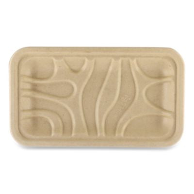 WORTRSC17SLLF Laminated Fiber Meat and Product Trays, PLA Lined, PFAS Free, 8.3 x 4.9 x 0.7, Natural, Paper, 500/Carton WORLD CENTRIC