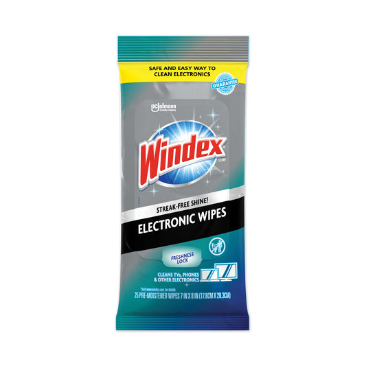 SJN319248EA Electronics-Cleaner Wipes, 1-Ply, 7 x 10, Neutral Scent, White, 25 Wipes