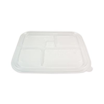 WORTRLCSBB PLA Lids for Fiber Bento Box Containers, 12.1 x 9.8 x 0.8, Clear, Plastic, 300/Carton