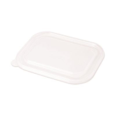 WORCTLCS3 PLA Lids for Fiber Containers, 8.8 x 6.9 x 0.8, Clear, Plastic, 400/Carton WORLD CENTRIC