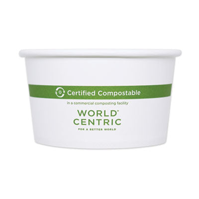 WORBOPA12 Paper Bowls, 12 oz, 4.5" Diameter x 2.5" h, White, 500/Carton WORLD CENTRIC