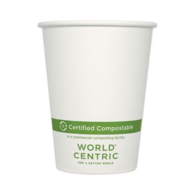 WORCUPA12 Paper Hot Cups, 12 Oz, White, 1,000/carton WORLD CENTRIC