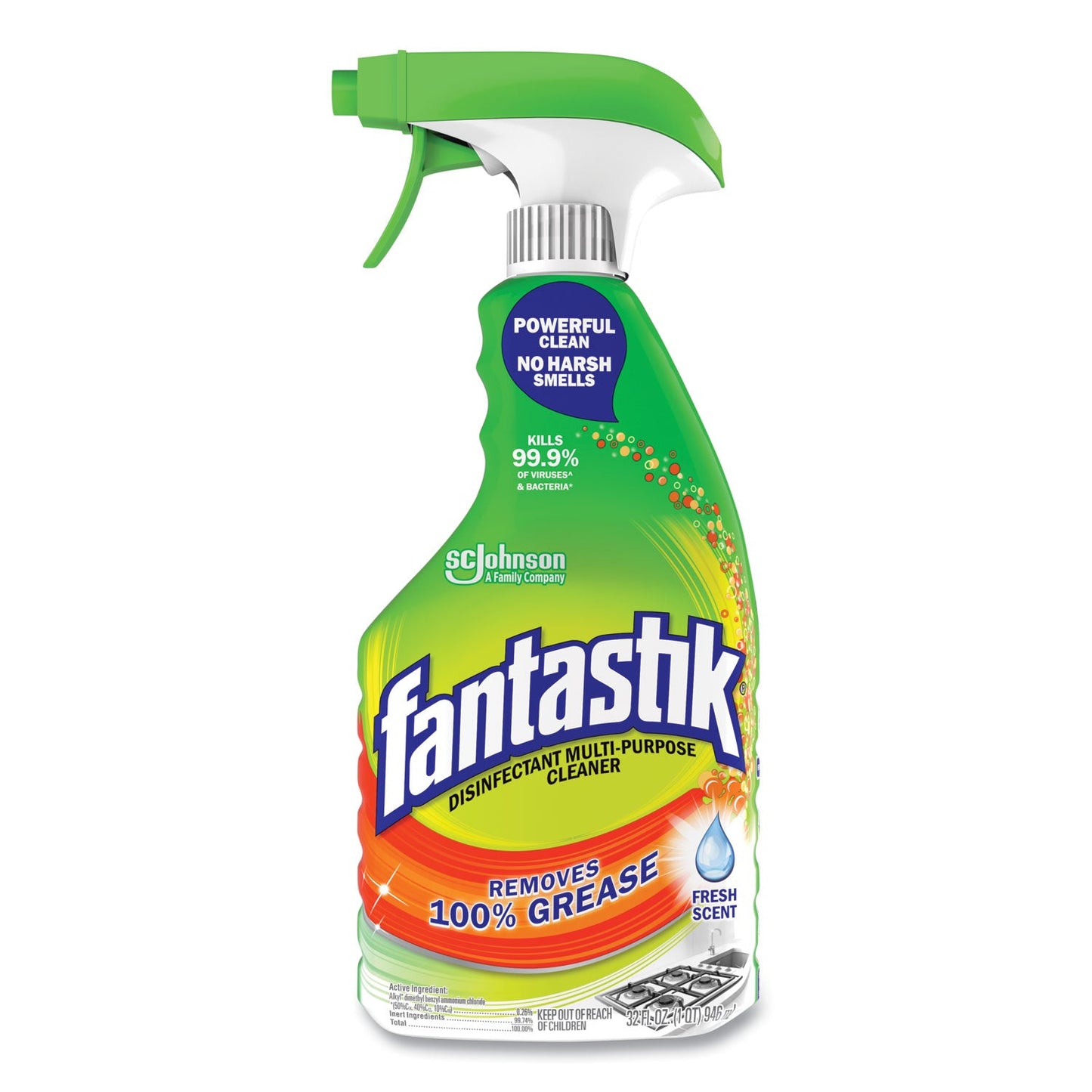 SJN366095EA Disinfectant Multi-Purpose Cleaner Fresh Scent, 32 Oz Spray Bottle Fantastik