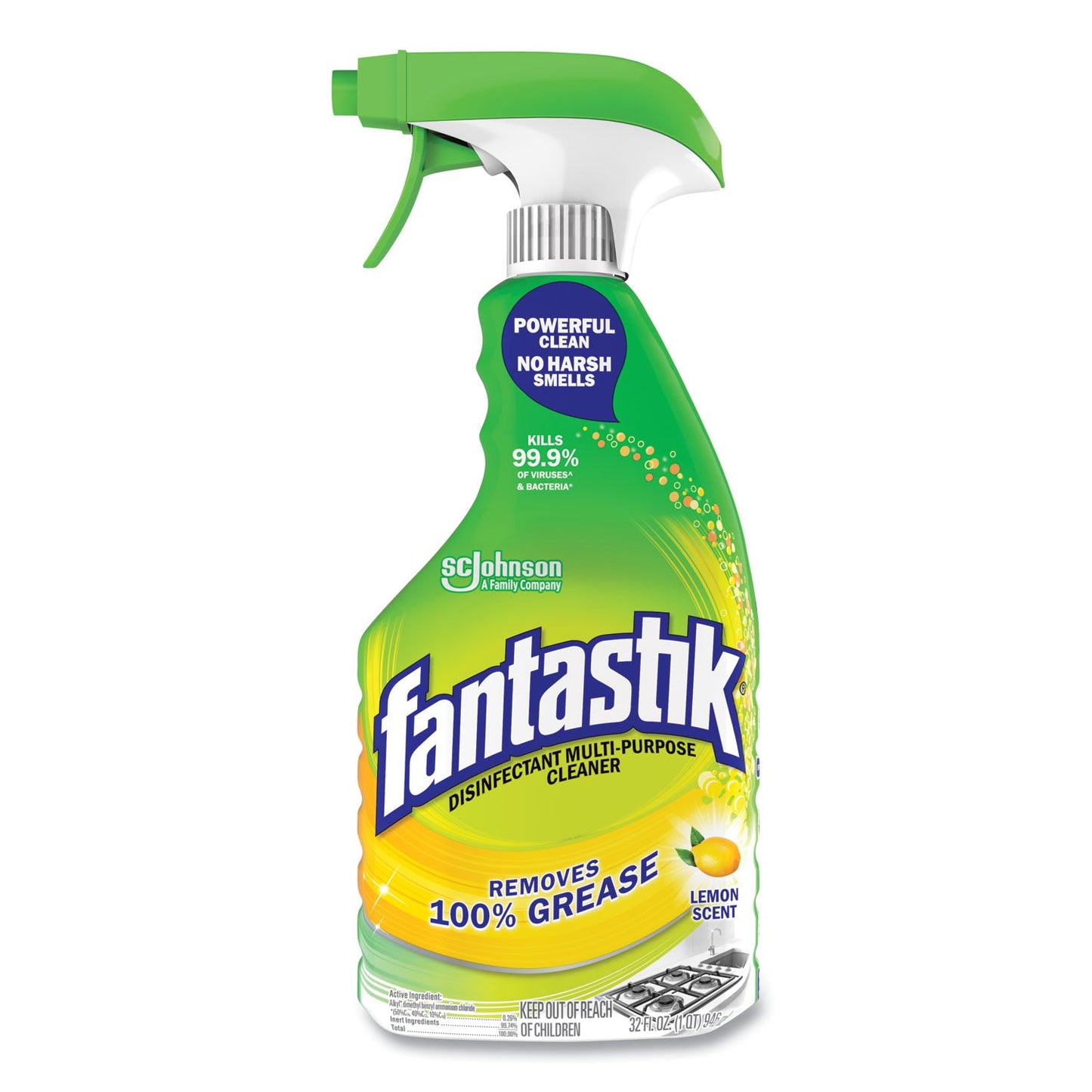 SJN366094EA Disinfectant Multi-Purpose Cleaner Lemon Scent, 32 Oz Spray Bottle Fantastik