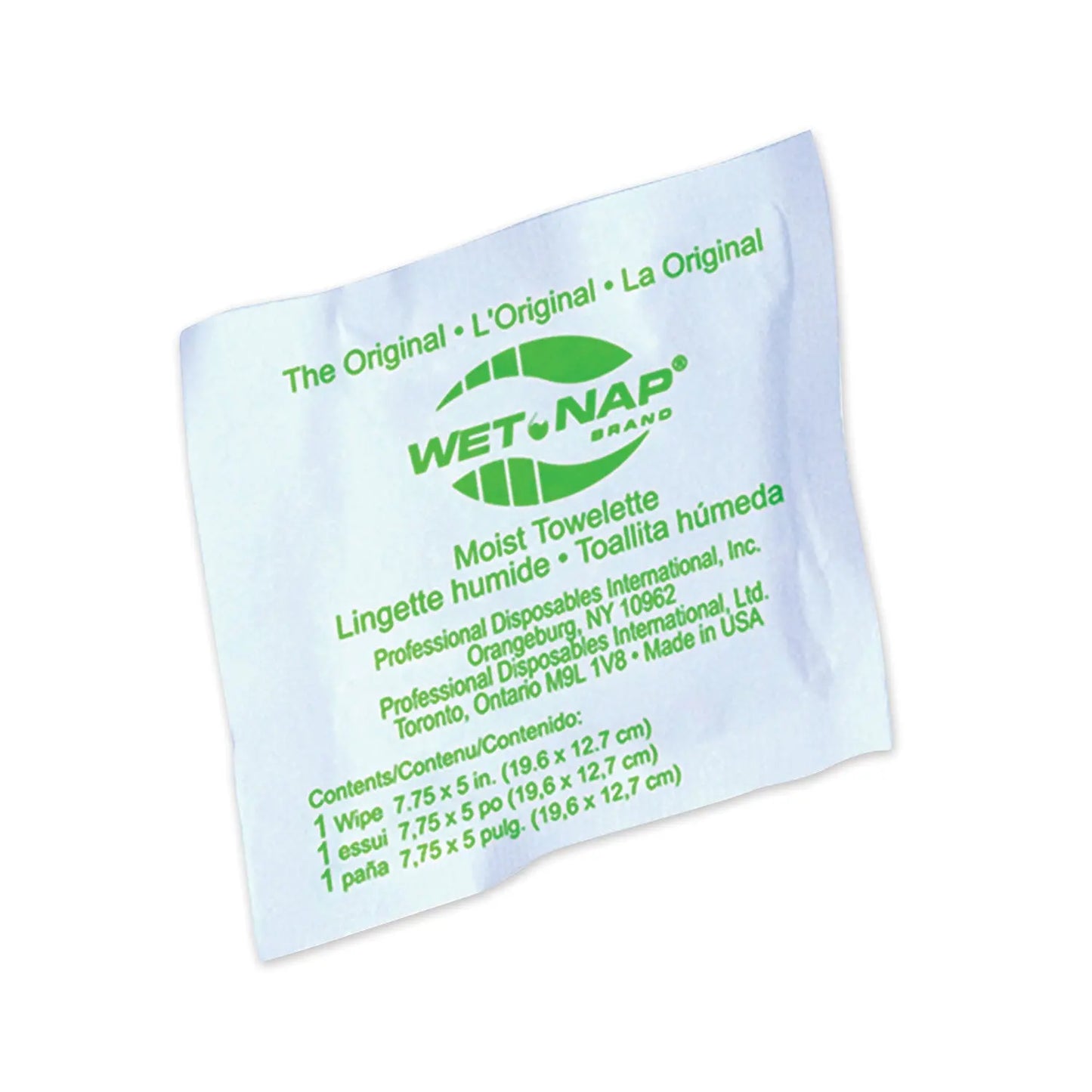 NICD11055 Wet-Nap Premoistened Towelettes, 1-Ply, 5 x 7.75, Unscented, White, 100/Pack, 10 Packs/Carton Sani Professional