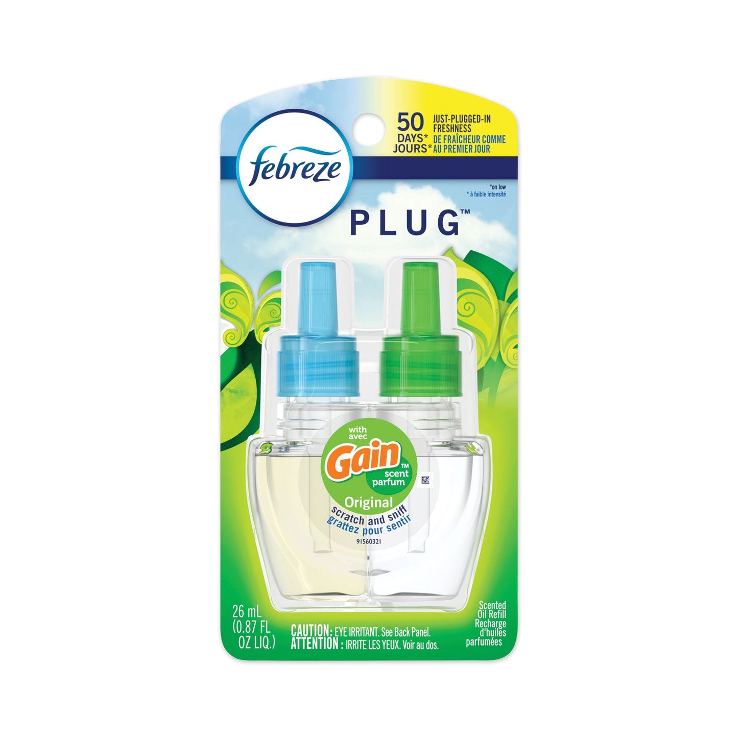 PGC74903EA Plug Air Freshener Refills, Gain Original, 0.87 Oz Febreze