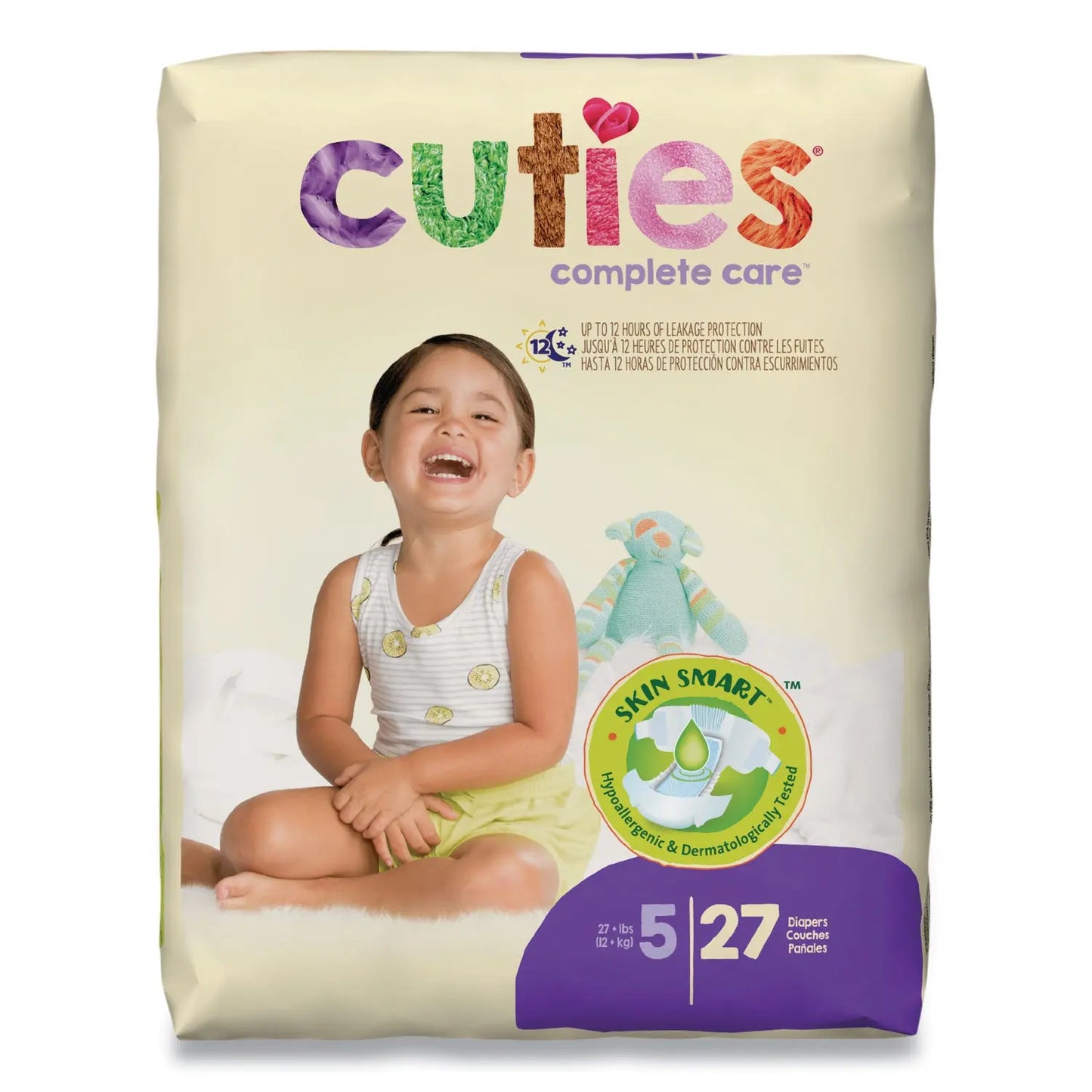CTJCR5001 Premium Jumbo Diapers, Size 5, Over 27 Lbs, 108/carton Cuties