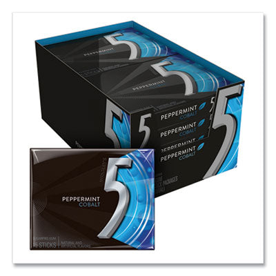 WRIWMW51220 5 Gum, Peppermint Cobalt, 15 Sticks/pack, 10 Packs/box THE WRIGLEY COMPANY