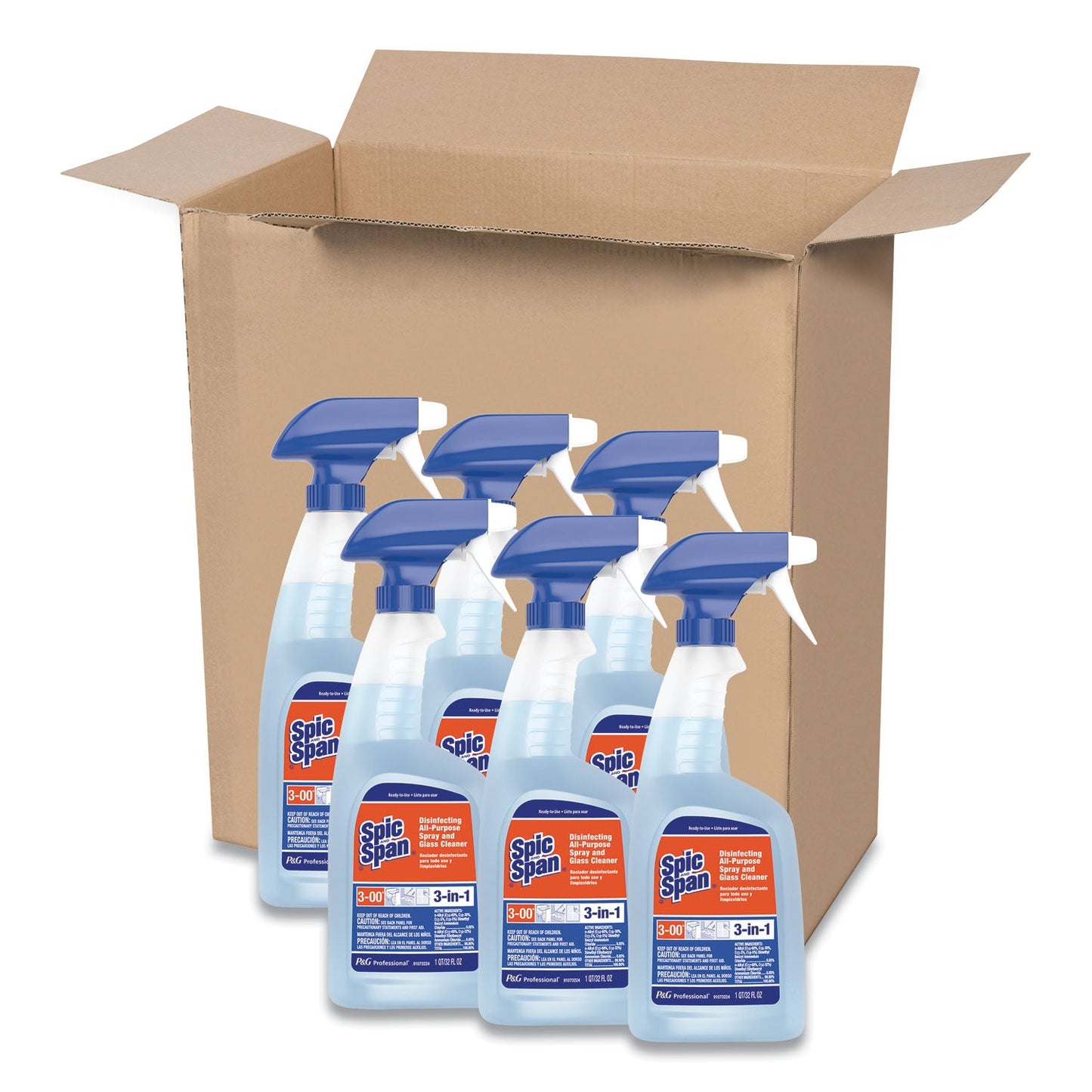 PGC75353 Disinfecting All-Purpose Spray And Glass Cleaner, Fresh Scent, 32 Oz Spray Bottle, 6/carton Spic and Span