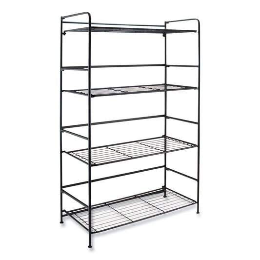 AVT38701 FlipShelf Four-Shelf Unit, 26.5w x 12d x 43h, Black