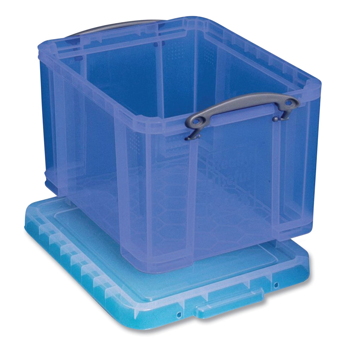 RUA32TBL Snap-Lid Storage Bin, 8.45 Gal, 14" X 18" X 12.25", Transparent Blue
