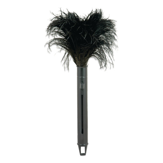 ODCRET14UNS91 Pop Top Feather Duster, Ostrich, 9" To 14" Handle, Black