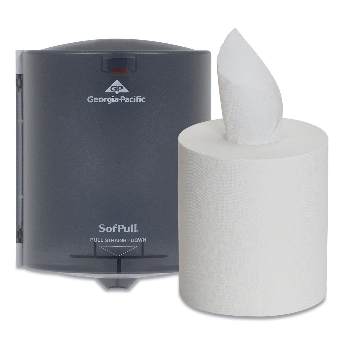 GPC58206 SofPull CenterPull Hand Towel Dispenser, Includes Roll of 320 Centerpull Towels, 9.56 x 9.38 x 12.06, Gray