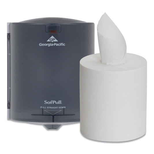 GPC58206 SofPull CenterPull Hand Towel Dispenser, Includes Roll of 320 Centerpull Towels, 9.56 x 9.38 x 12.06, Gray