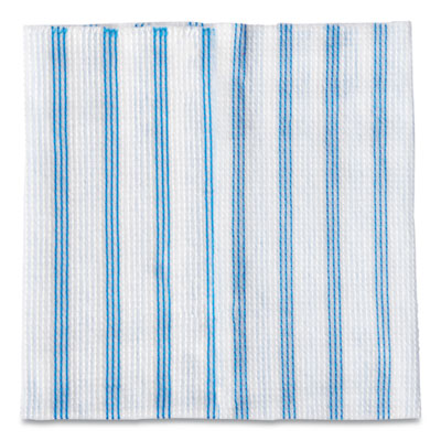 RCP2134283 Disposable Microfiber Cleaning Cloths, 12 x 12, White/Blue Stripe, 600/Carton