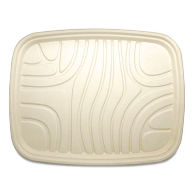 WORTRSC1418LF Fiber Foodservice Trays, PLA Lined, PFAS Free, 18 x 14 x 1, Natural, Paper, 100/Carton WORLD CENTRIC