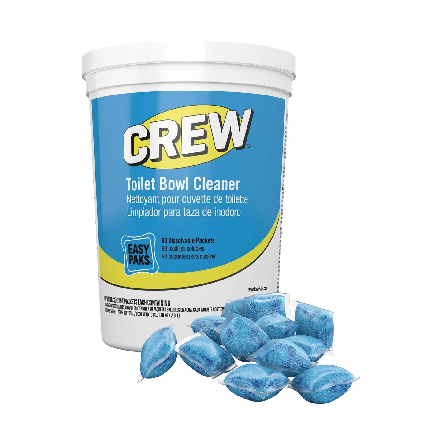 DVOCBD540731EA Crew Easy Paks Toilet Bowl Cleaner, Fresh Floral Scent, 0.5 Oz Packet, 90 Packets/tub Diversey