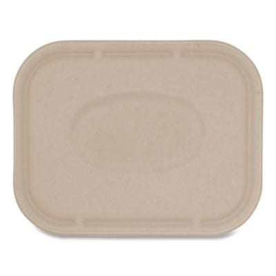 WORTRLSC10LF Fiber Lids for Fiber Containers, 7.8 x 10.1 x 0.5, Natural, Paper, 400/Carton WORLD CENTRIC