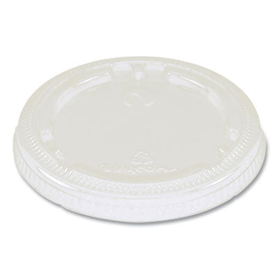 WORCPLCS9F PLA Lids for Fiber Cups, 3.1" Diameter x 0.4" h, Clear, Plastic, 1,000/Carton WORLD CENTRIC