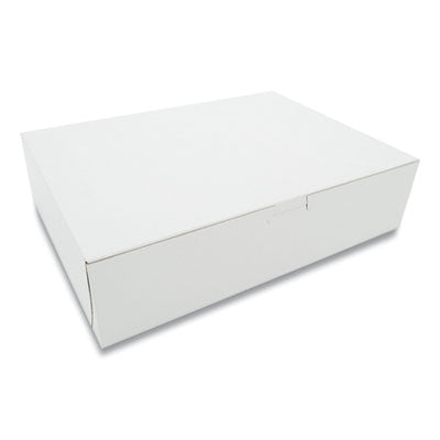 SCH1583 White One-Piece Non-Window Bakery Boxes, 9 x 3 x 12, White, Paper, 100/Bundle