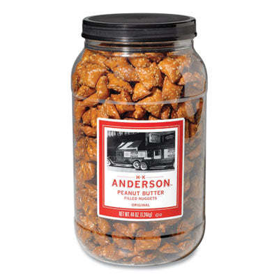 APB7543670105 Peanut Butter Filled Pretzel Nuggets, 44 Oz Canister ANDERSON PRETZEL BAKERY