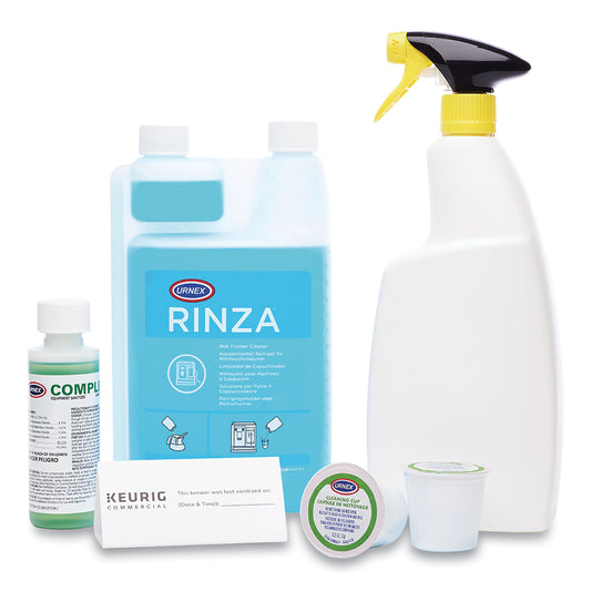 GMT5000359703 K-Cup Pod Brewer Deep Cleaning Kit, 4 Oz Complete Cafe, (3) 32oz Rinza, (15) K-Cup Cleaning Cups, Empty Spray Bottle