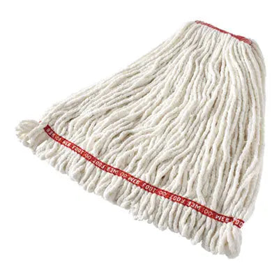 RCPA21306WH00 Web Foot Shrinkless Looped-End Wet Mop Head, Cotton/synthetic, Large, White, 1" White Headband RUBBERMAID COMMERCIAL PROD.