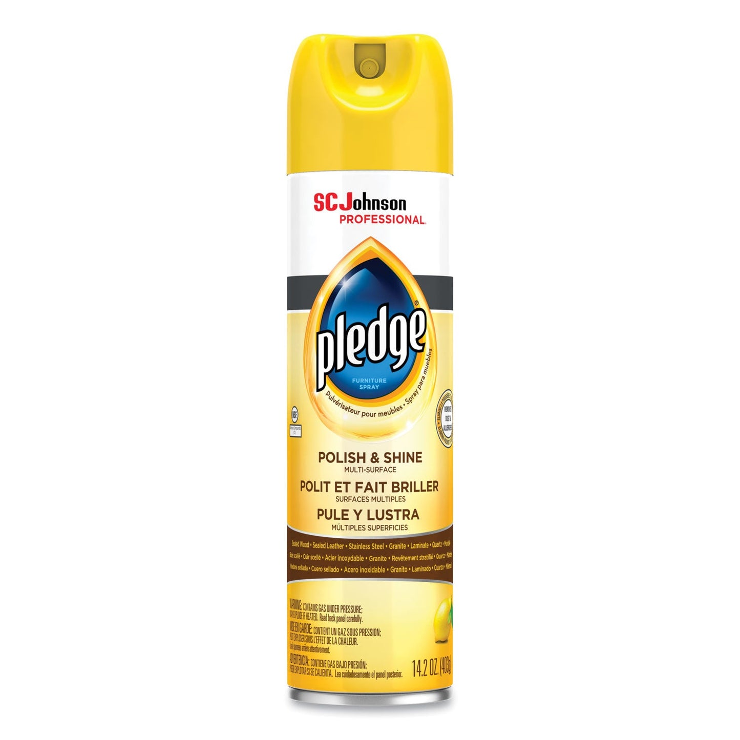 SJN301168EA Furniture Polish, Lemon, 14.2 Oz Aerosol Spray Pledge