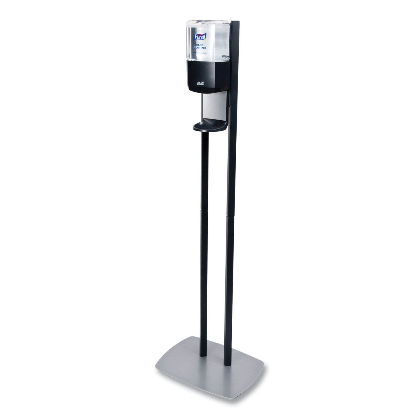 GOJ7216DS Es6 Hand Sanitizer Floor Stand With Dispenser, 1,200 Ml, 13.5 X 5 X 28.5, Graphite/silver