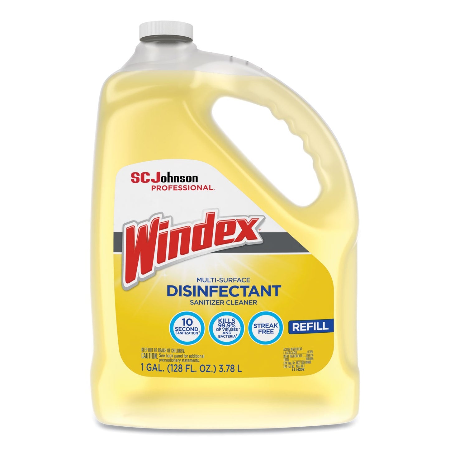SJN682265EA Multi-Surface Disinfectant Cleaner, Citrus, 1 Gal Bottle Windex