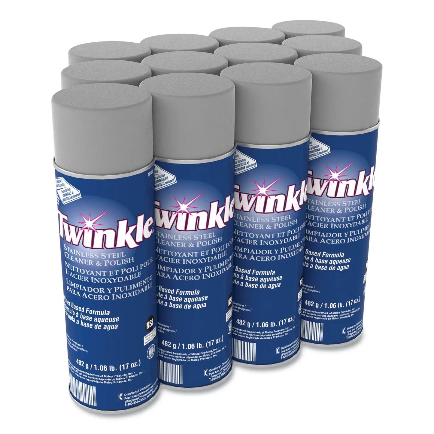 DVO991224 Stainless Steel Cleaner And Polish, 17 Oz Aerosol Spray, 12/carton Twinkle