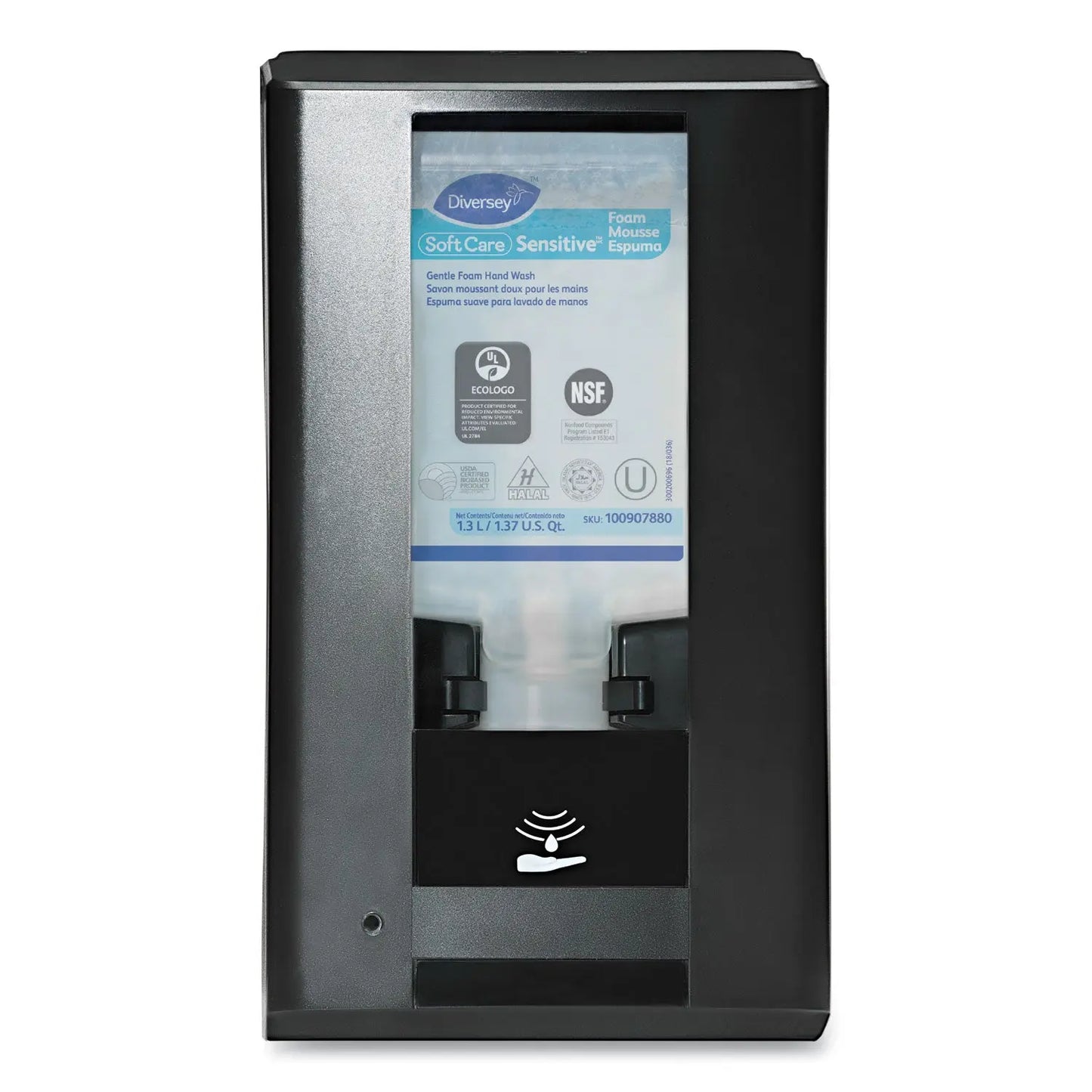 DVOD6205550 Intellicare Hybrid Dispenser For Soap/sanitizer, 1,200 Ml/1,300 Ml, 13.38 X 13.39 X 12.24, Black Diversey