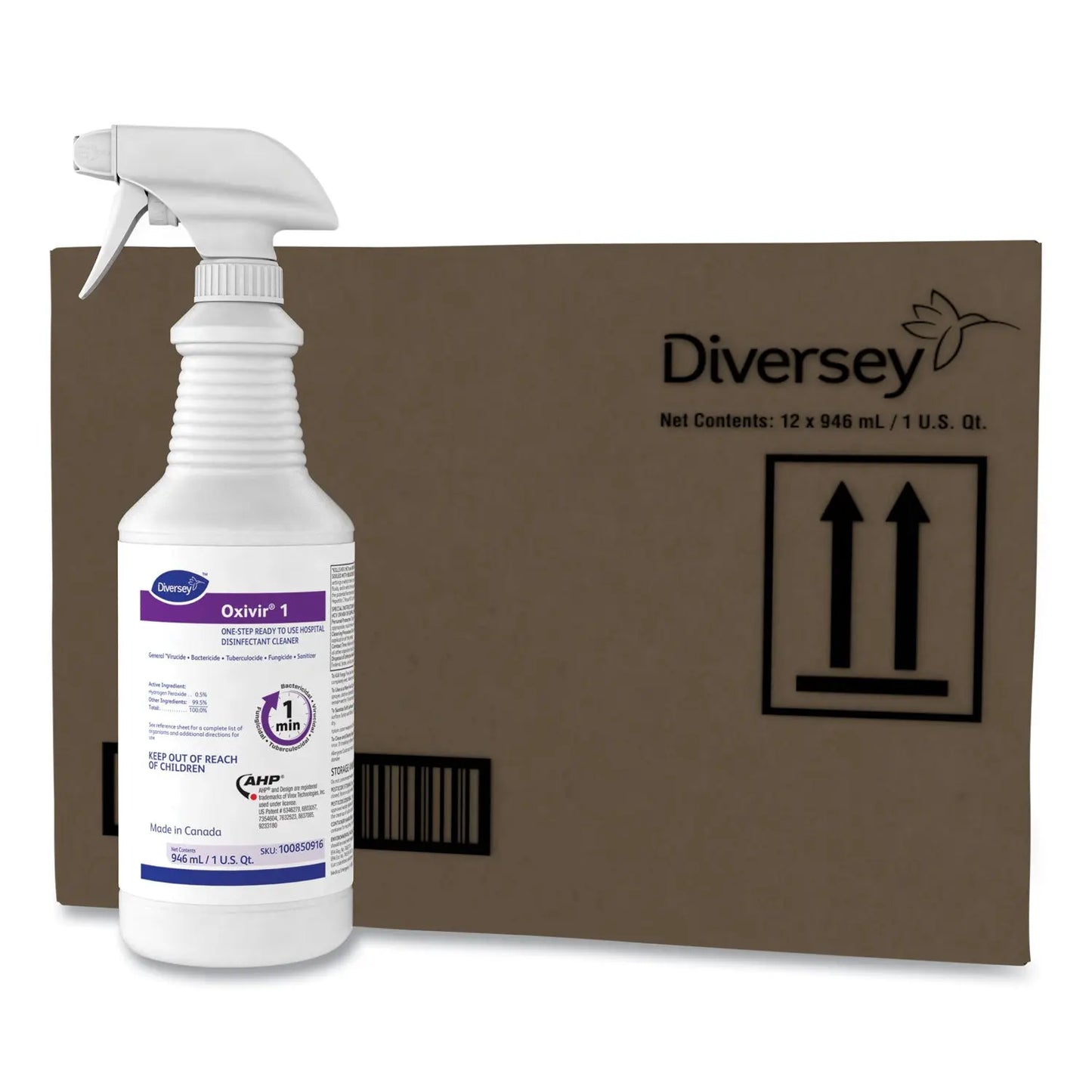 DVO100850916 Oxivir 1 Rtu Disinfectant Cleaner, 32 Oz Spray Bottle, 12/carton Diversey