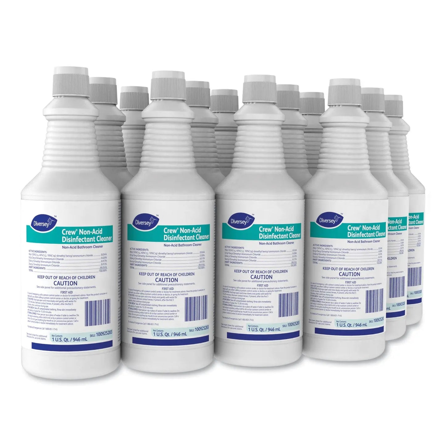 DVO100925283 Crew Neutral Non-Acid Bowl And Bathroom Disinfectant, 32 Oz Squeeze Bottle, 12/carton Diversey