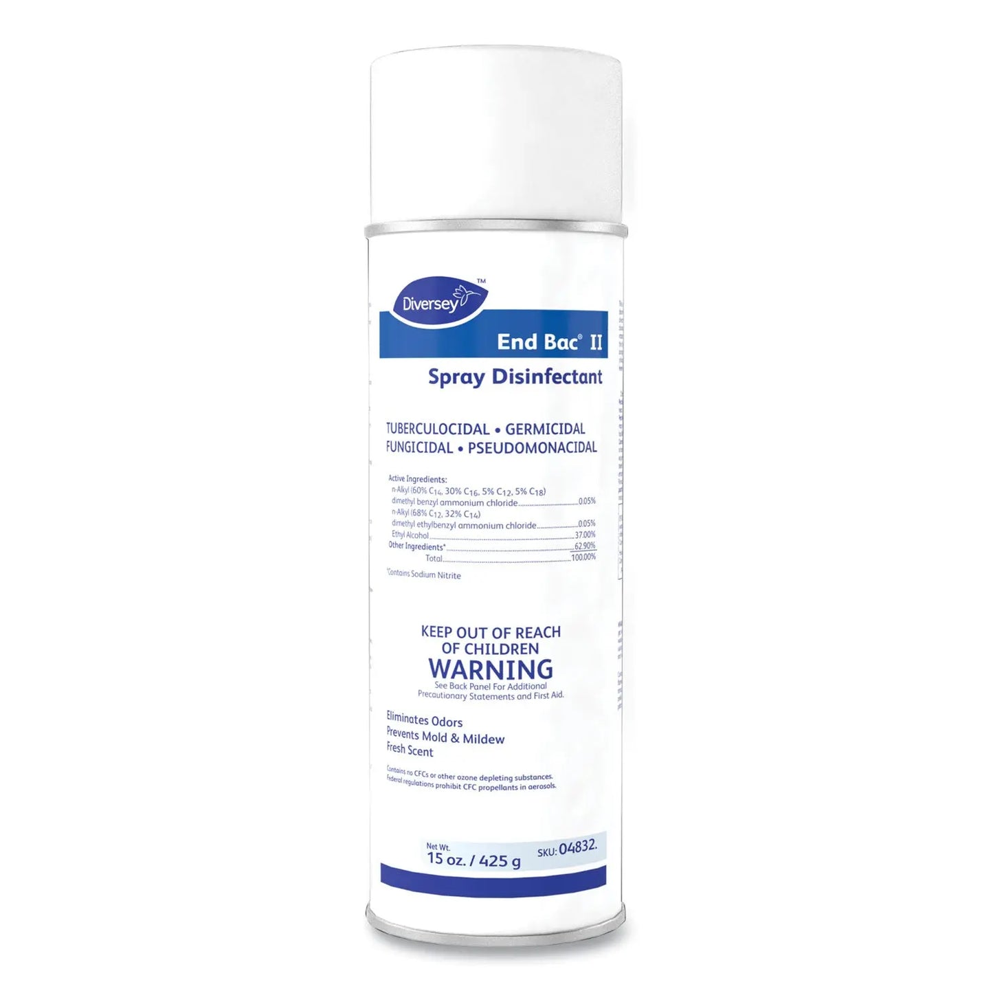 DVO04832 End Bac Ii Spray Disinfectant, Fresh Scent, 15 Oz Aerosol Spray, 12/carton Diversey
