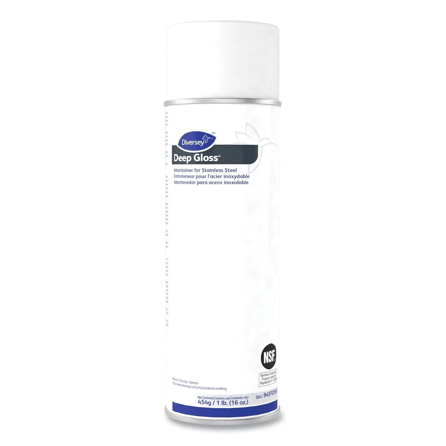 DVO94970590 Deep Gloss Stainless Steel Maintainer, 16 Oz Aerosol Spray, 12/carton Diversey