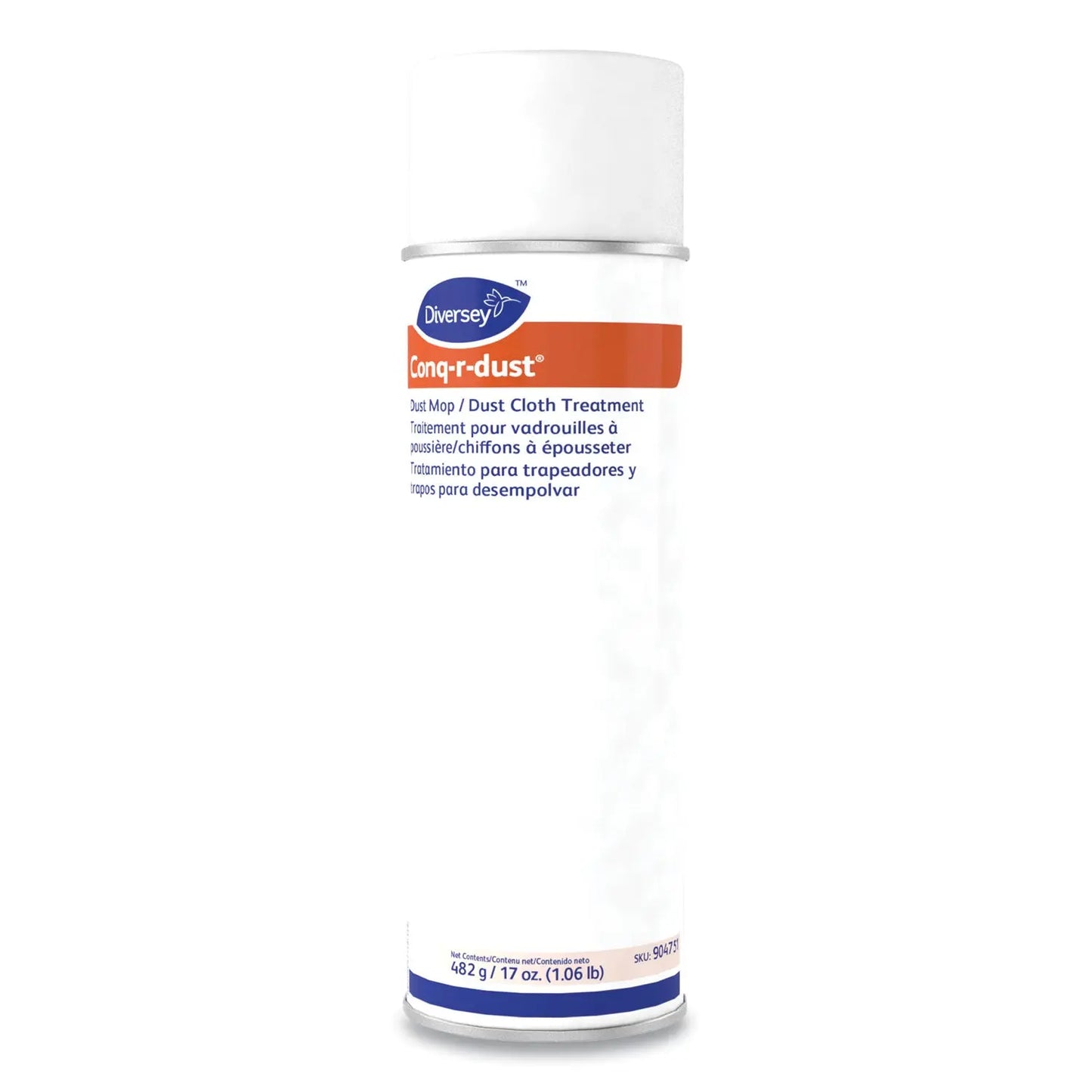 DVO904751 Conq-R-Dust Dust Mop/dust Cloth Treatment, Amine Scent, 17 Oz Aerosol Spray, 12/carton Diversey