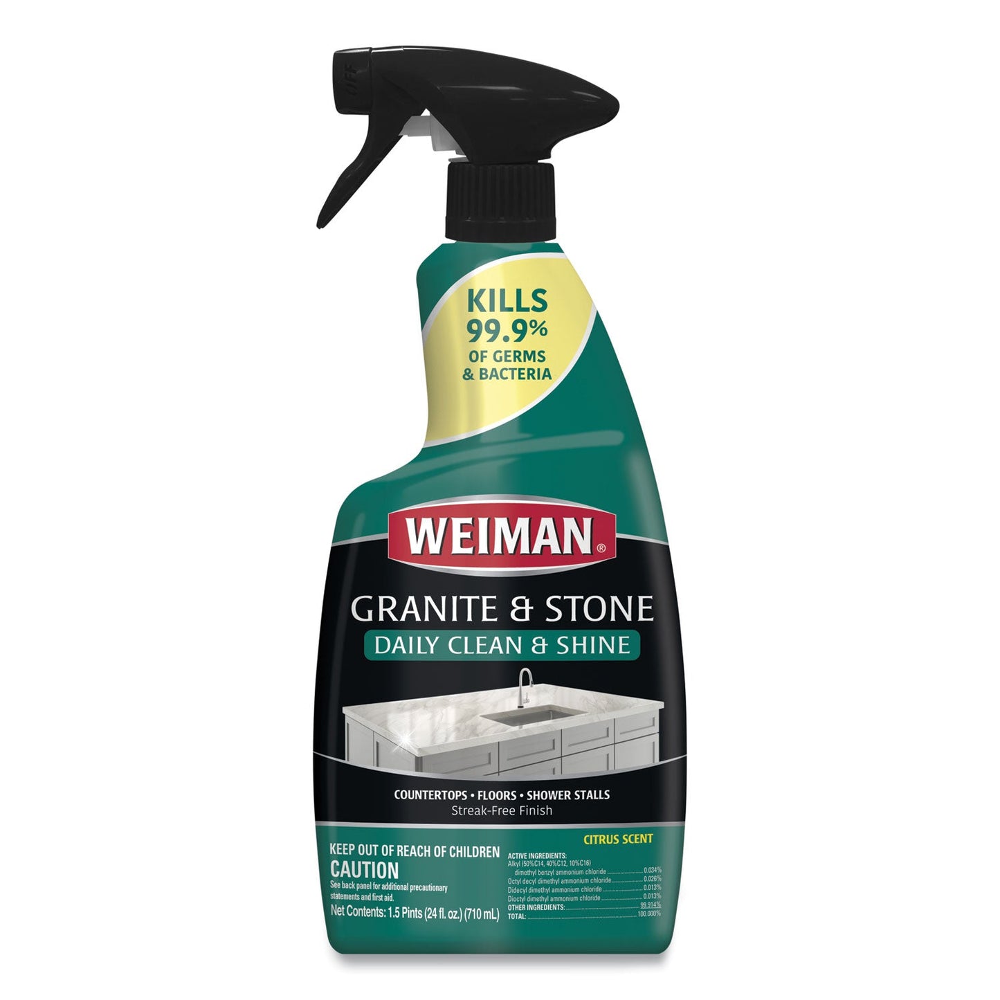 WMN109EA Granite Cleaner And Polish, Citrus Scent, 24 Oz Spray Bottle WEIMAN