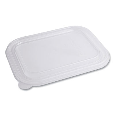 WORTRLCS10 PLA Lids for TRSC60 Fiber Containers, 7.8 x 10.2 x 0.5, Clear, Plastic, 400/Carton WORLD CENTRIC