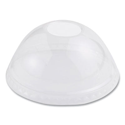 WORCPLCS12D PLA Clear Cold Cup Lids, Dome Lid, Fits 9 oz to 24 oz Cold Cups, Plastic, Clear, 1,000/Carton WORLD CENTRIC