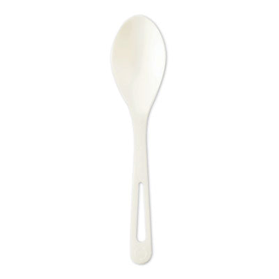 WORSPPS6 TPLA Bulk Cutlery, Spoon, Plastic, Light Beige, 1,000/Carton WORLD CENTRIC