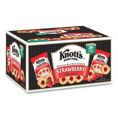 KNOBIS59637 Premium Berry Jam Shortbread Cookies, Strawberry, 2 Oz, 36/carton