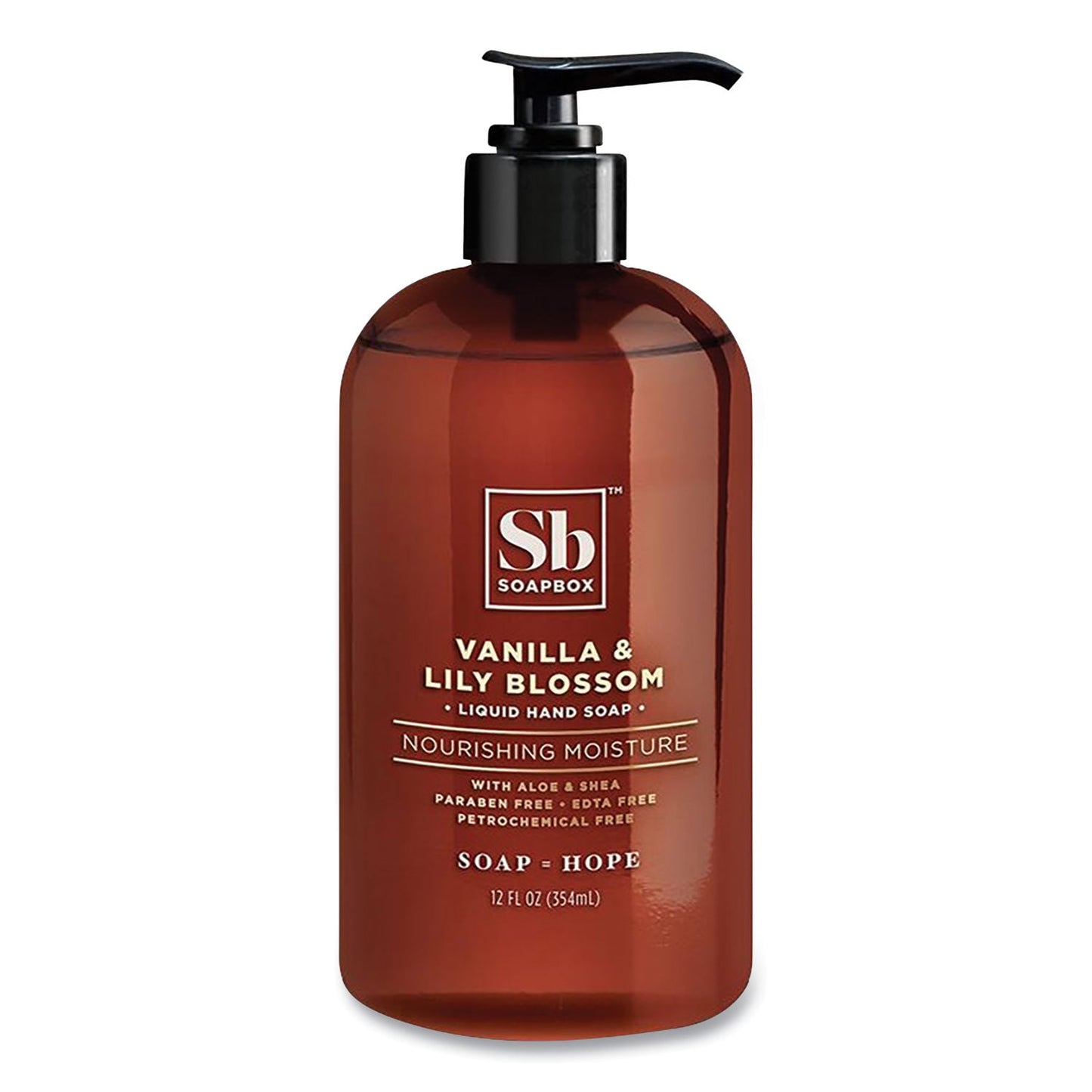SBX00679CT Hand Soap, Vanilla and Lily Blossom Scent, 12 oz, 12/Carton Soapbox