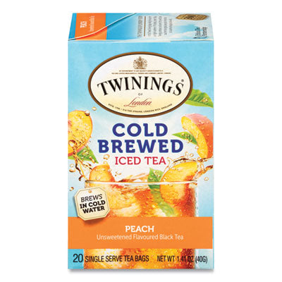 TWG51816 Cold Brew Iced Tea Bags, Peach, 0.07 Oz Tea Bag, 20/box