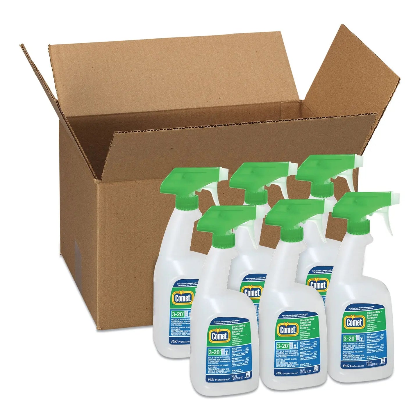 PGC19214 Disinfecting-Sanitizing Bathroom Cleaner, 32 Oz Trigger Spray Bottle, 6/carton Comet