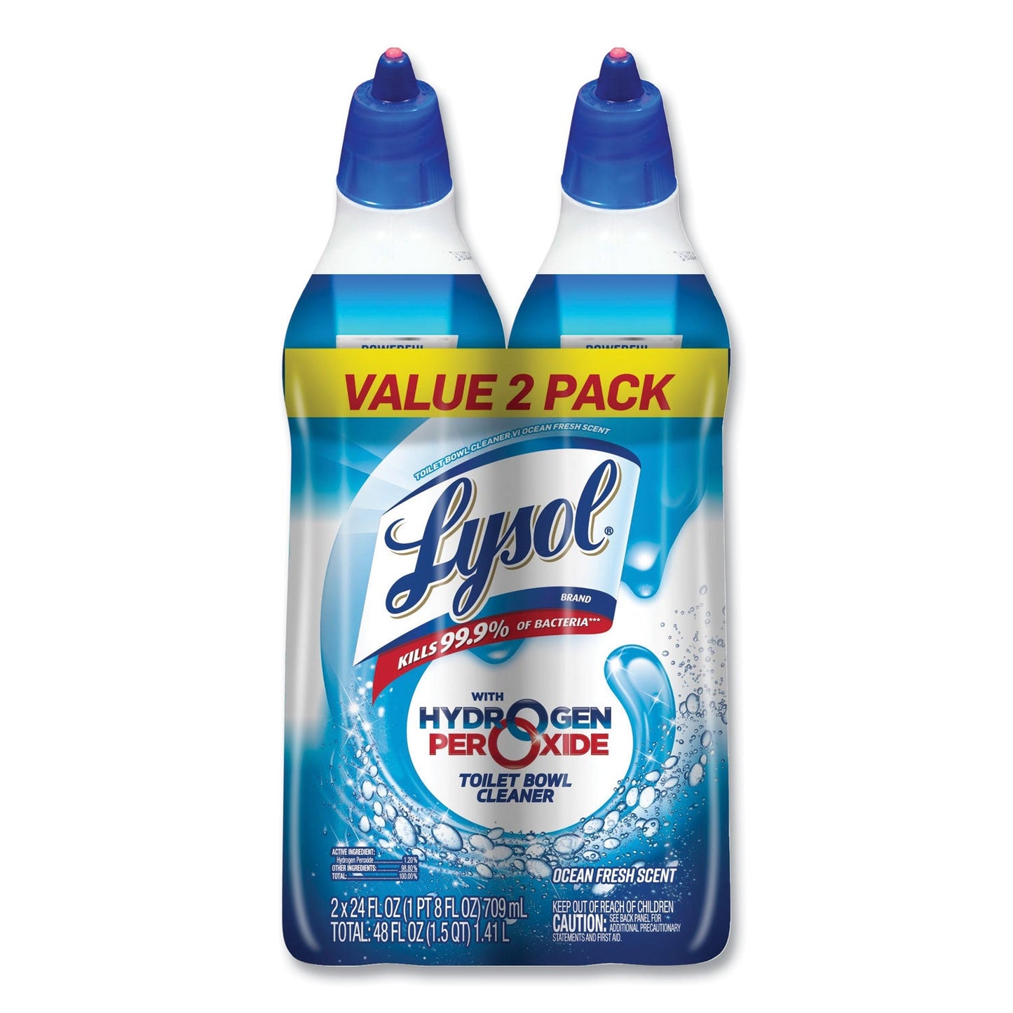 RAC96084PK Toilet Bowl Cleaner With Hydrogen Peroxide, Ocean Fresh, 24 Oz, 2/pack LYSOL Brand